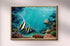 wood framed angel fish original painting wall art print